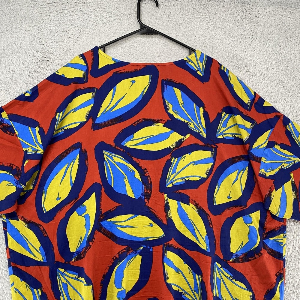 Coreylynncalter Blouse Womens 3X Multicolor Leaf Print Dolman Sleeve Top Boxy - Picture 11 of 13